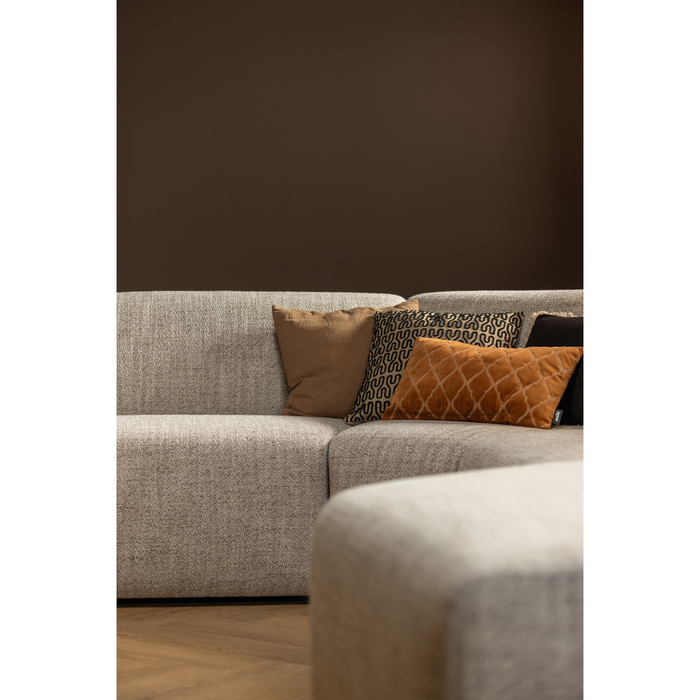 WOOOD Avelon U-Bank - Polyester - Naturel Melange - 78x315x205