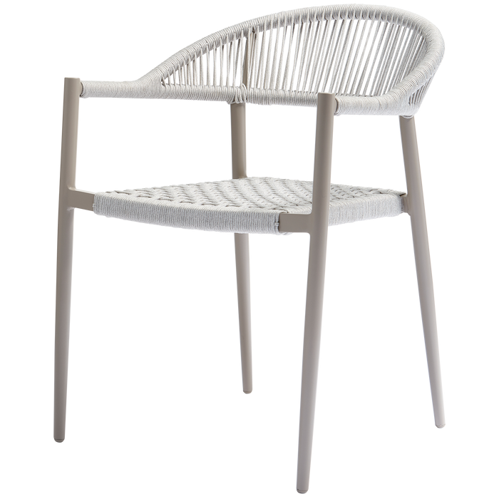 WOOOD Yellow tuinstoel - Touw|Aluminium - Lichtgrijs - Set van 2