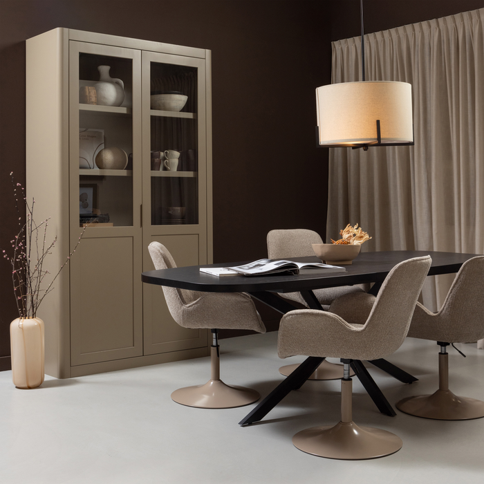 WOOOD Arros Eettafel Uitschuifbaar - Zwart - 75x180|220x90