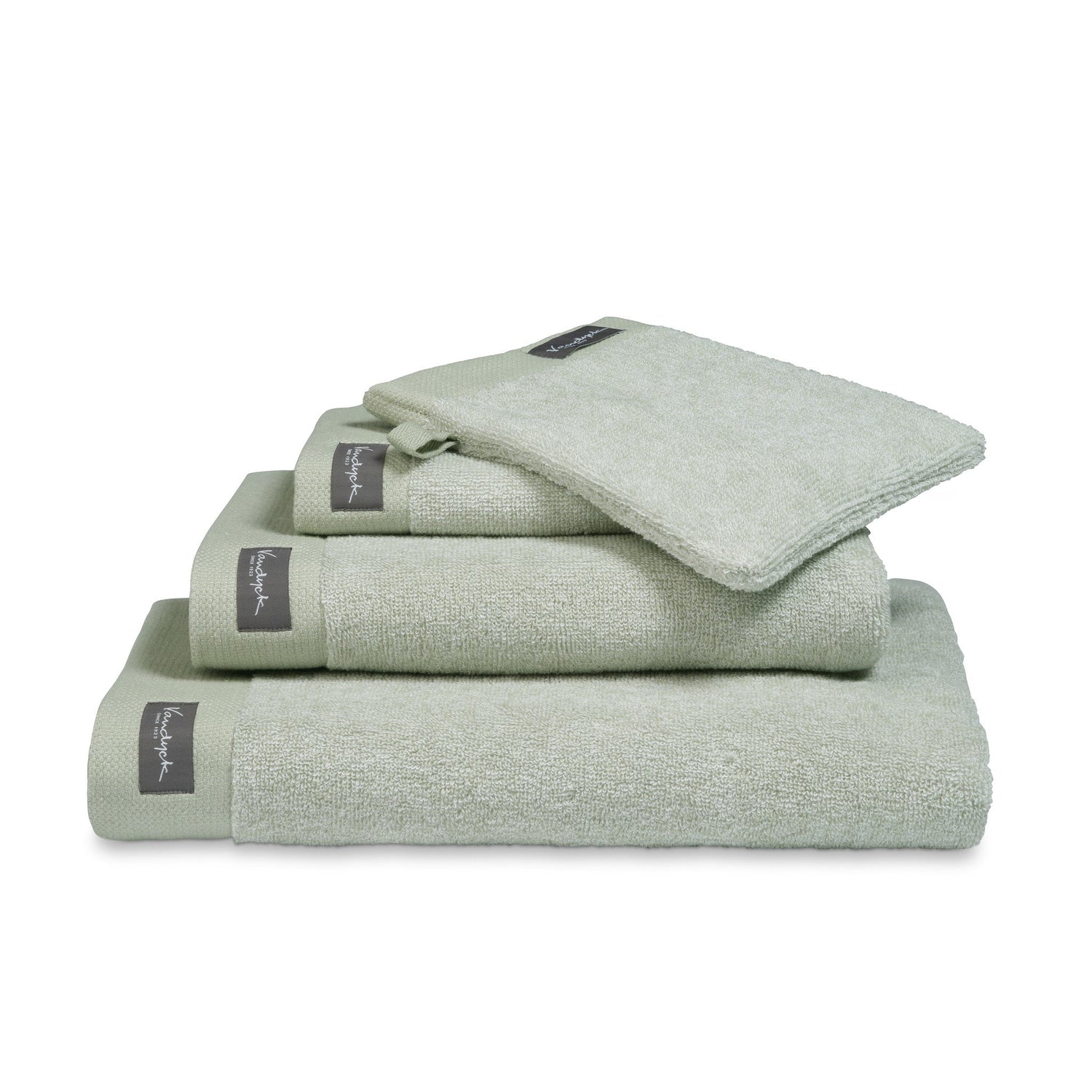 Handdoek Home Mouliné Smoke Green | Groen | Katoen