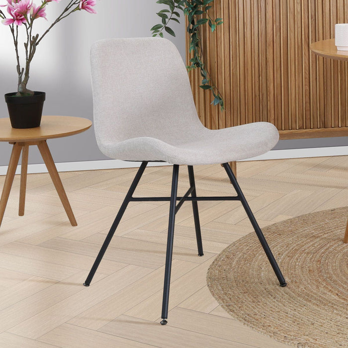 Nolon Noa-Fé Eetkamerstoel Beige - Stof - Zwart Onderstel