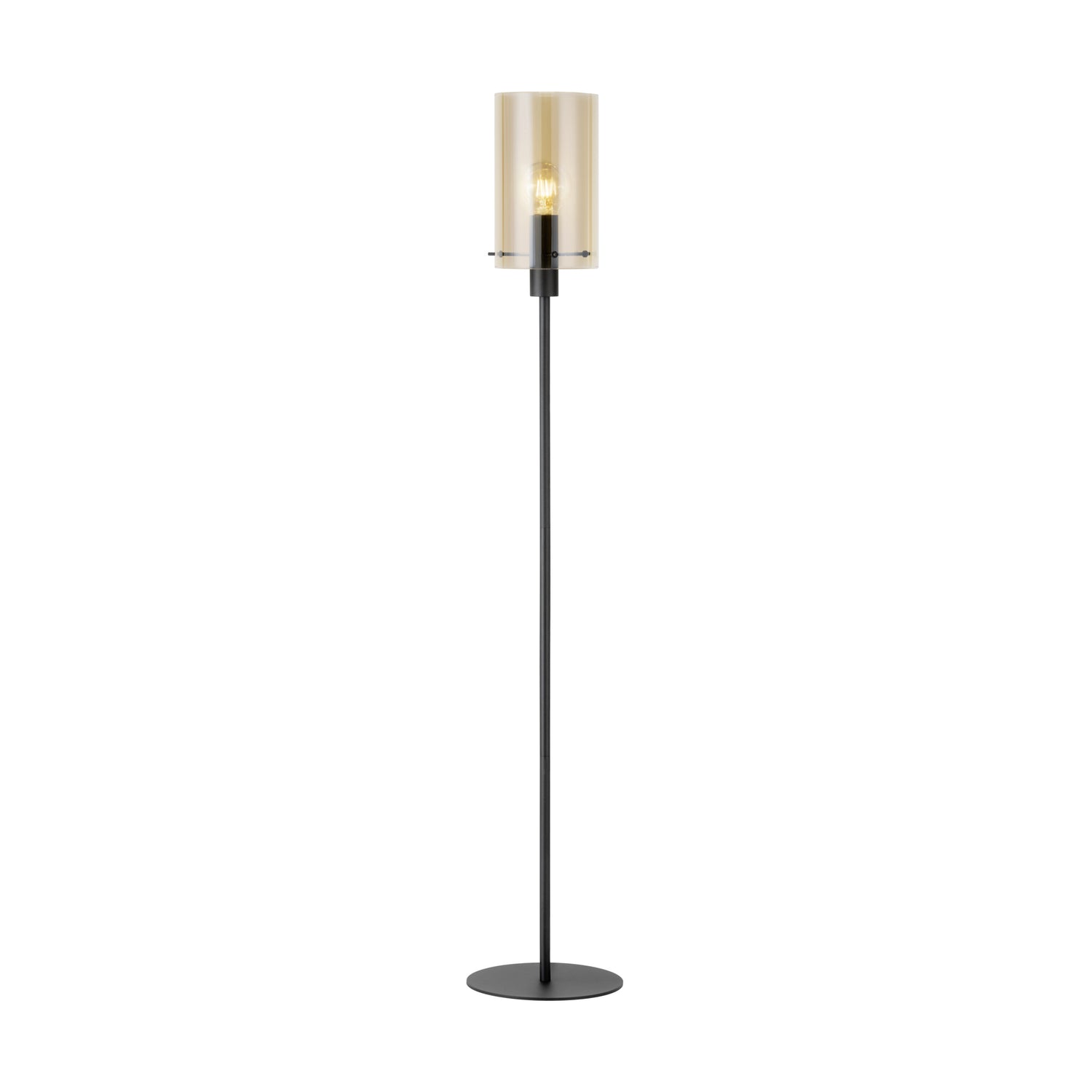 EGLO Polverara Vloerlamp - E27 - 155 cm - Zwart|Amber