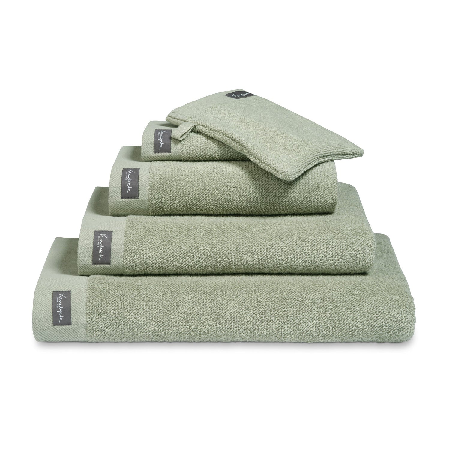 Handdoek Home Uni Smoke Green | Groen | Katoen