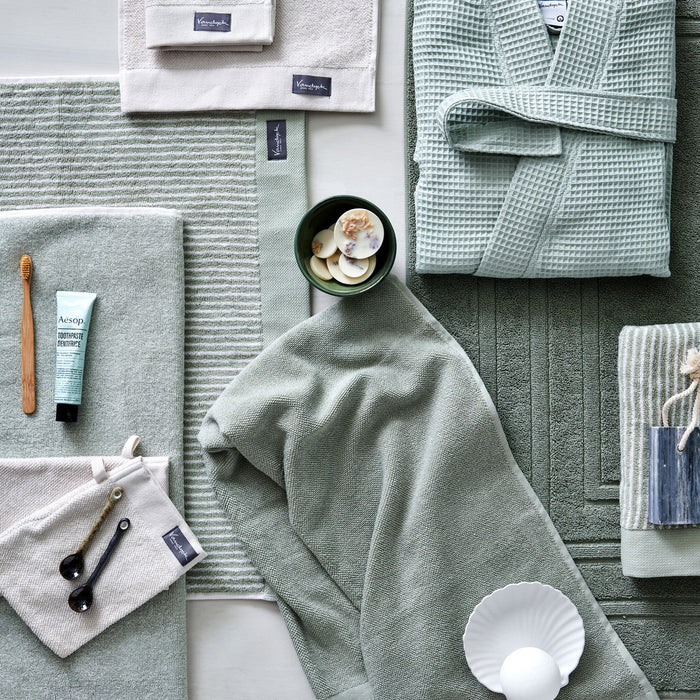 Handdoek Home Uni Smoke Green | Groen | Katoen