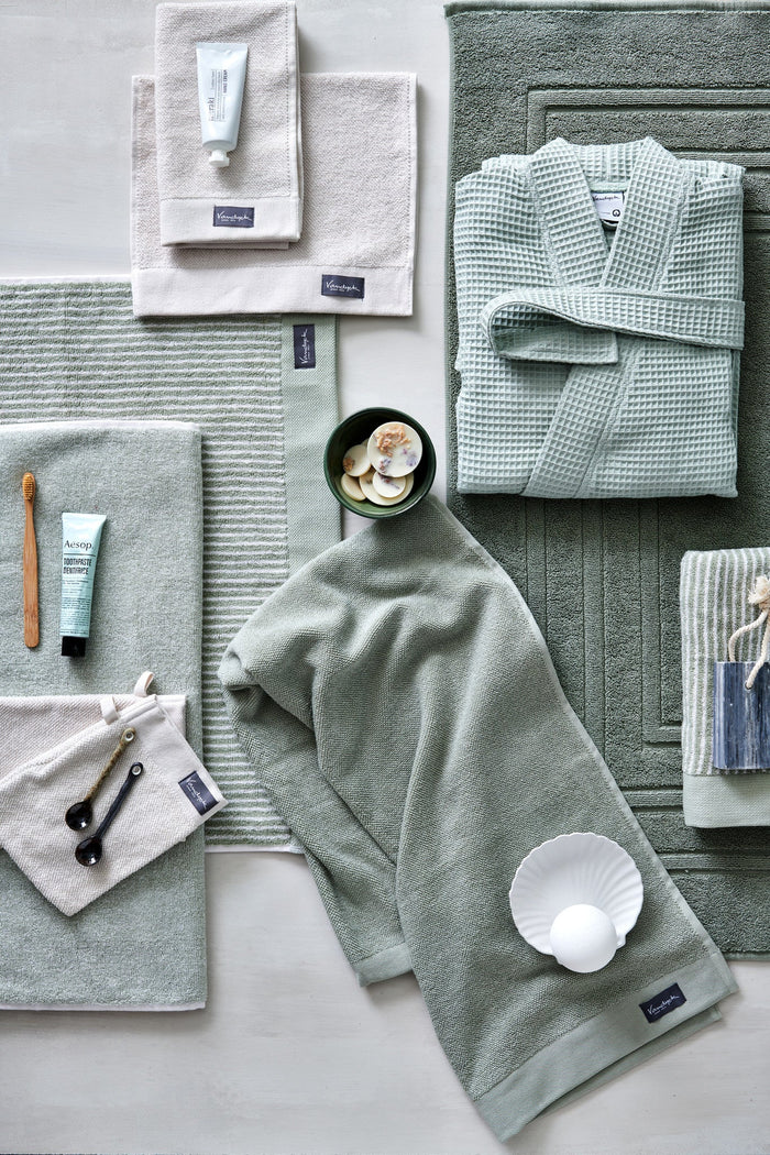 Handdoek Home Uni Smoke Green | Groen | Katoen