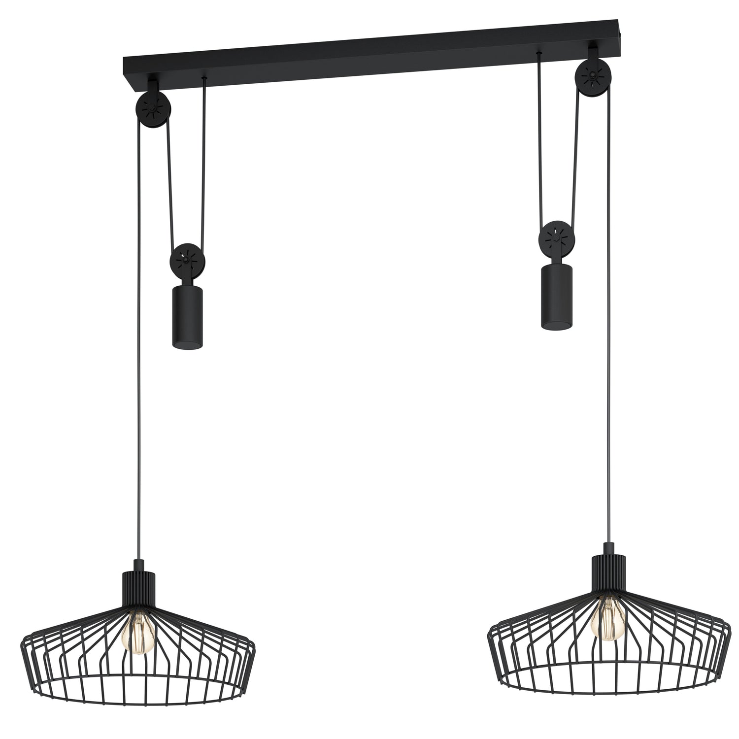 EGLO Winkworth Hanglamp - E27 -  Ø 50 cm  - Zwart