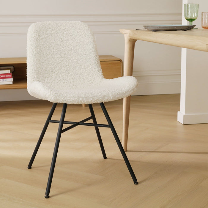 Nolon Noa-Fé eetkamerstoel teddy gebroken wit - zwart onderstel