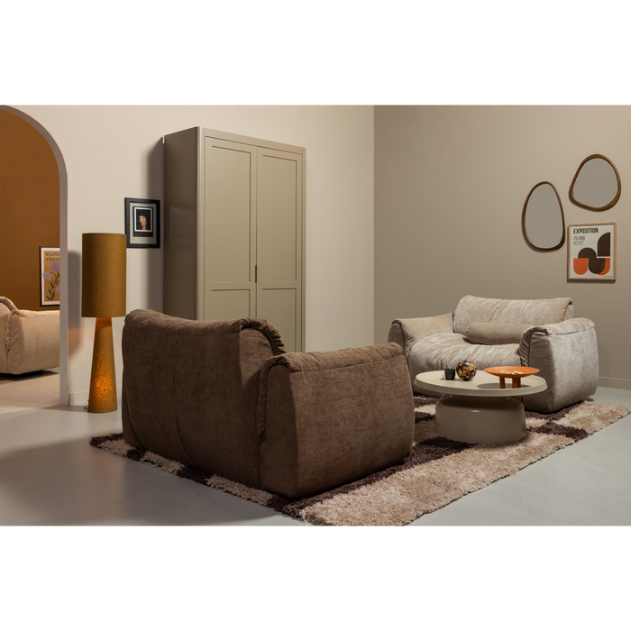 WOOOD Baggy Loveseat - 3D Chenille - Zand - 81x138x101