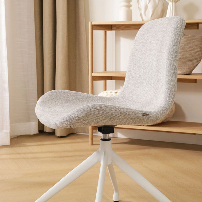 Nolon Nola-Fé Eetkamerstoel Beige - Draaibaar Wit Onderstel