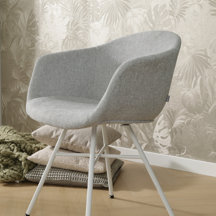 Nolon Noa-Otis eetkamerstoel lichtgrijs - met armleuning - wit