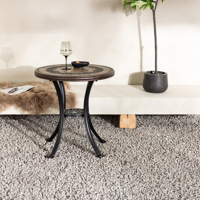 Fjôrd - Cafétafel Bruin Metaal - 60x60x66cm - Leiria