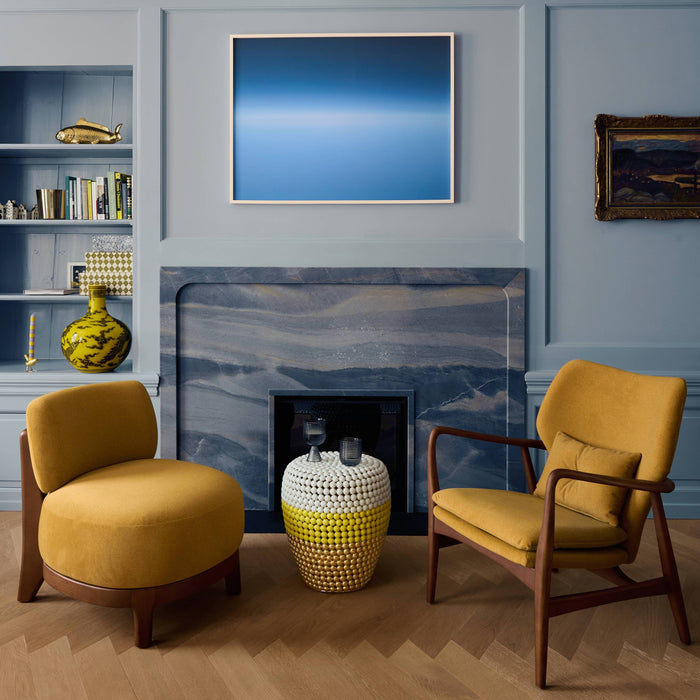 POLSPOTTEN Dot Kruk/Bijzettafel - Wit / Geel / Goud