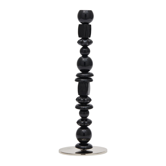 POLSPOTTEN Beads Kandelaar H 34 cm - Zwart