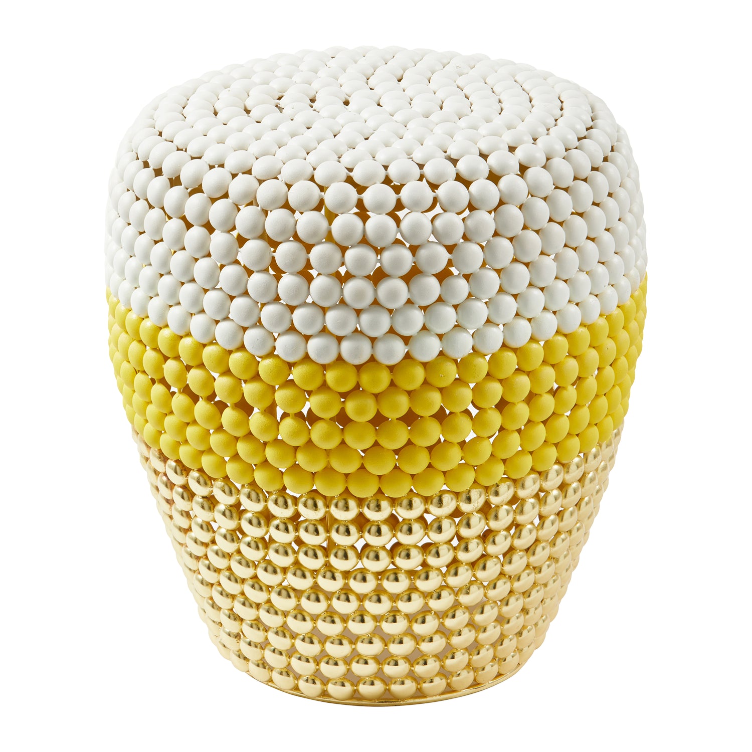 POLSPOTTEN Dot Kruk/Bijzettafel - Wit / Geel / Goud