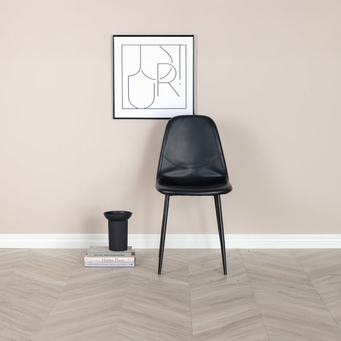 Fjôrd - Eetkamerstoel Zwart Kunstleer - Polar - Set van 2