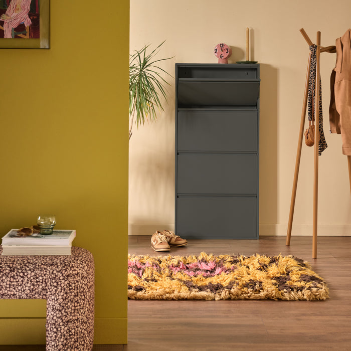 by fonQ Klip Schoenenkast - 4 Vakken - Zwart