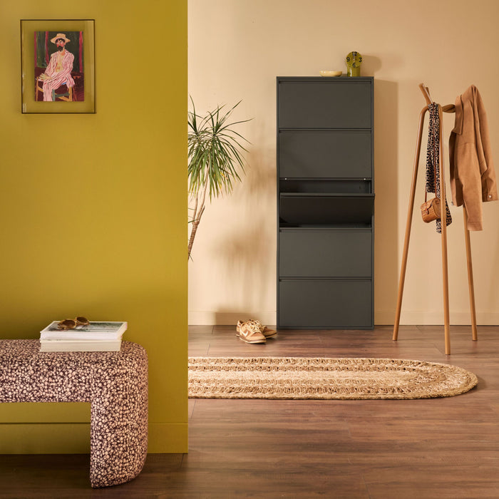 by fonQ Klip Schoenenkast - 5 Vakken - Zwart