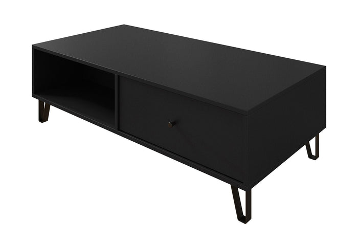 Meubella - Salontafel Barlo - Mat Zwart - 110 cm