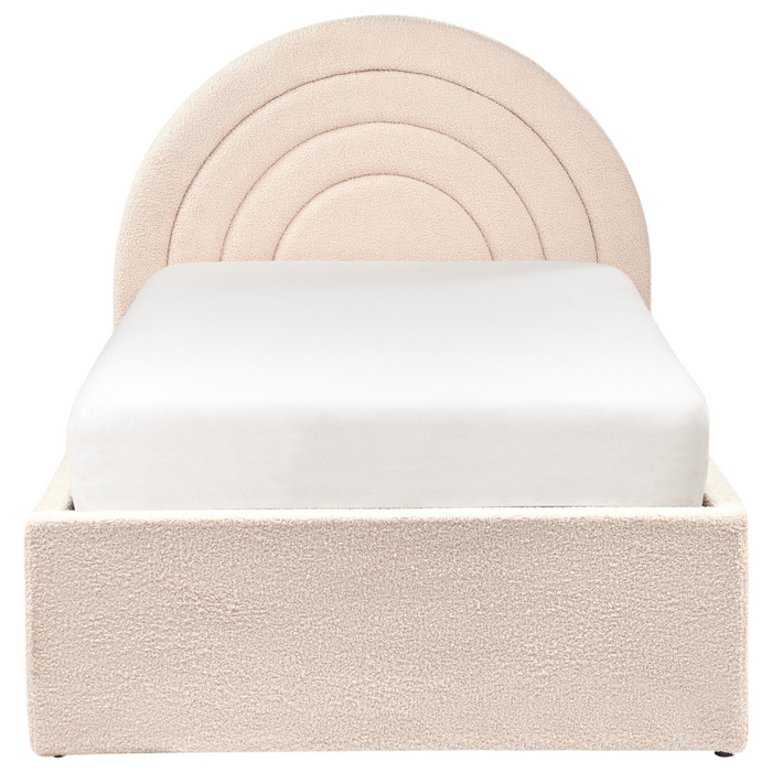 Beliani - ANET - Bed met opbergruimte - Beige - 90 x 200 cm - Bouclé