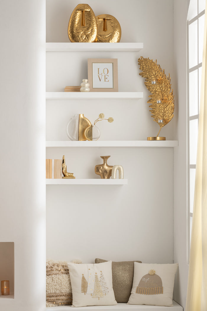 J-Line vaas Moderna - aluminium - goud - 21 cm hoog