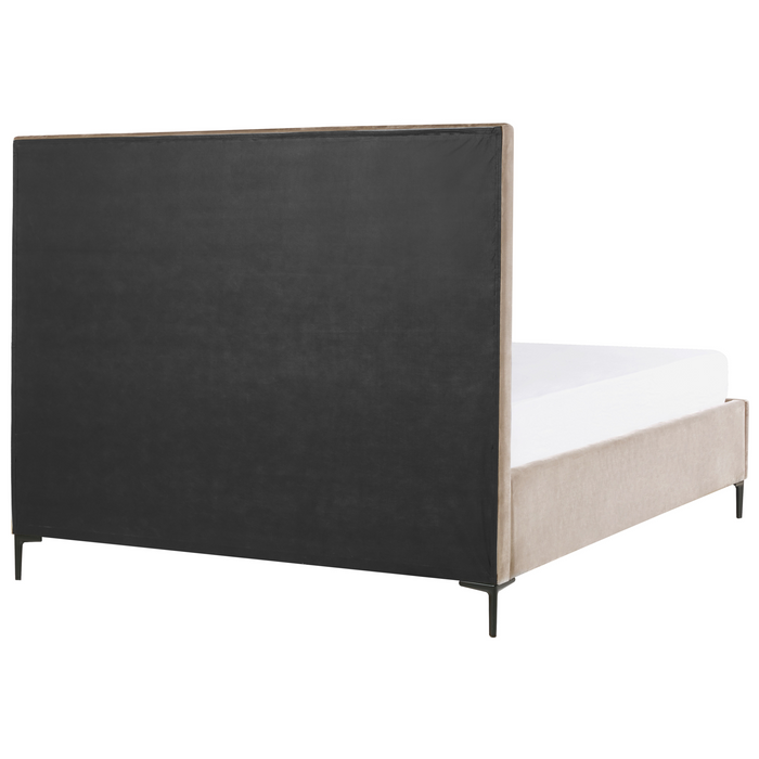 Beliani-SEZANNE -Bed met opbergruimte-Taupe-160 x 200 cm-Fluweel