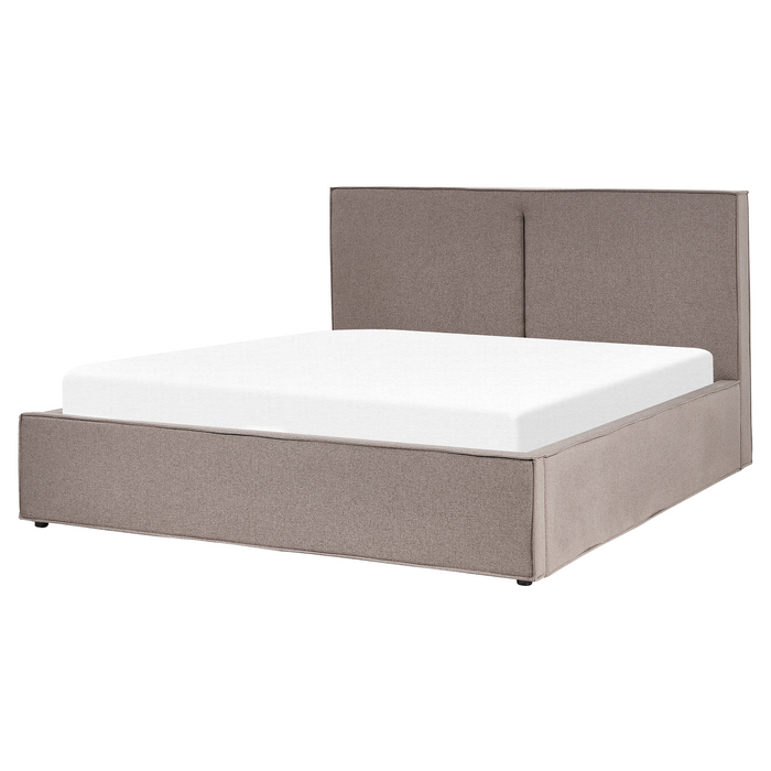 Beliani - MOISSAC - Bed - Taupe - 160 x 200 cm - Polyester