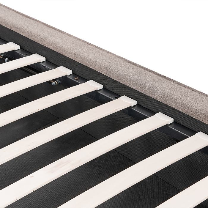 Beliani - MOISSAC - Bed - Taupe - 160 x 200 cm - Polyester