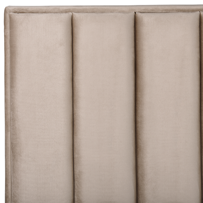Beliani-SEZANNE -Bed met opbergruimte-Taupe-140 x 200 cm-Fluweel