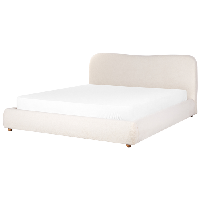 Beliani-BLAGNAC-Bed met opbergruimte-Gebroken wit-180 x 200 cm-Bouclé