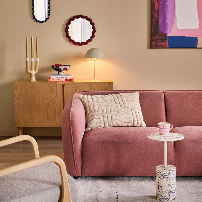 by fonQ Soft Hoekbank Rechts - Open Eind - Micro Chenille - Oud Roze