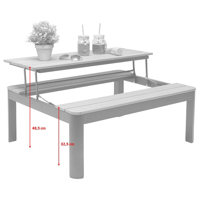 Multifunctionele Tuin Salontafel Happy Day grijs Kare Design