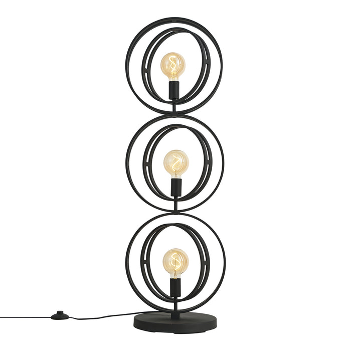 QAZQA Moderne vloerlamp zwart 3-lichts - Indu