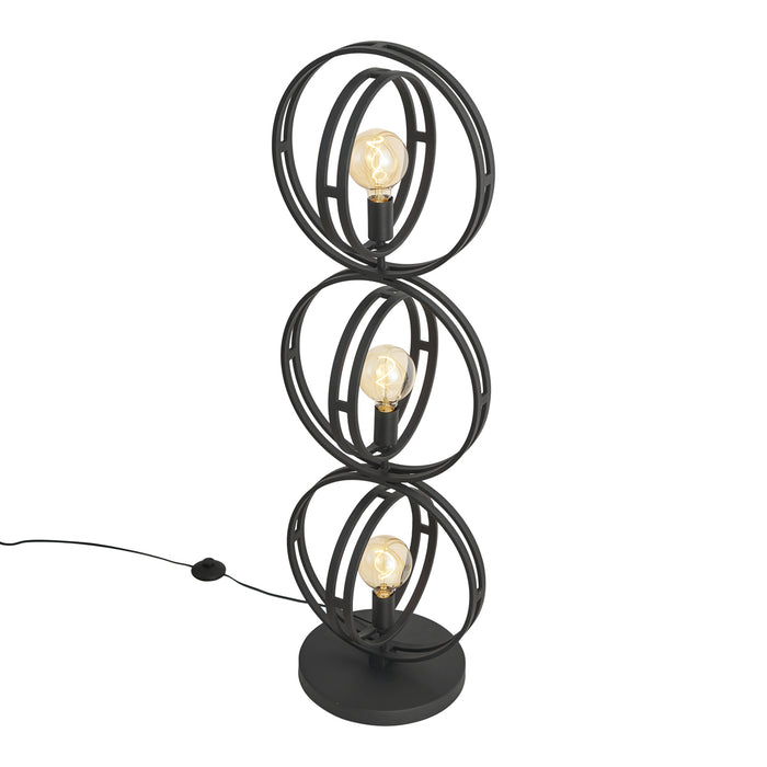 QAZQA Moderne vloerlamp zwart 3-lichts - Indu