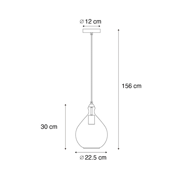QAZQA Moderne hanglamp goud met amber glas - Traditional