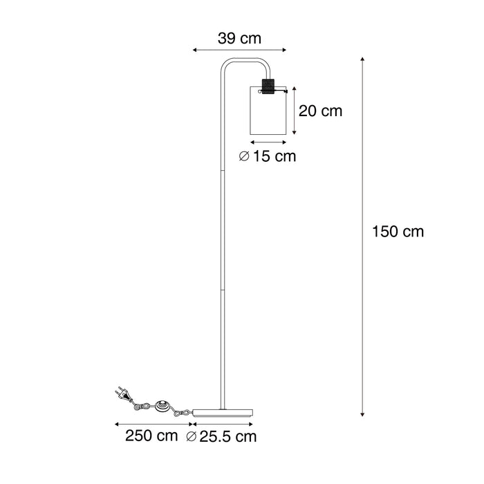 QAZQA Design vloerlamp brons met helder glas - Domo