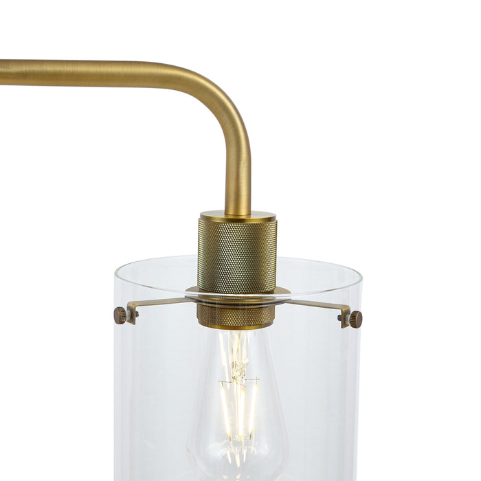 QAZQA Design vloerlamp brons met helder glas - Domo