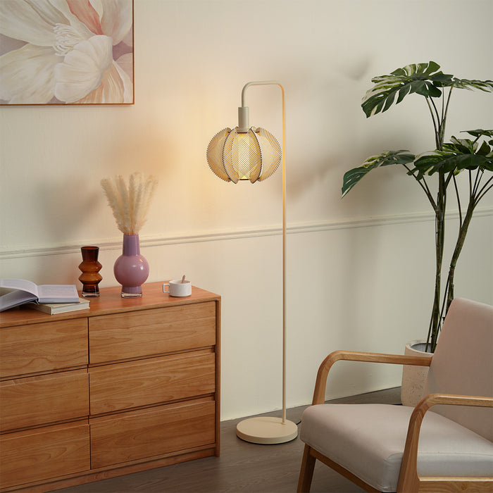 QAZQA Japandi vloerlamp beige met kap - Gertie