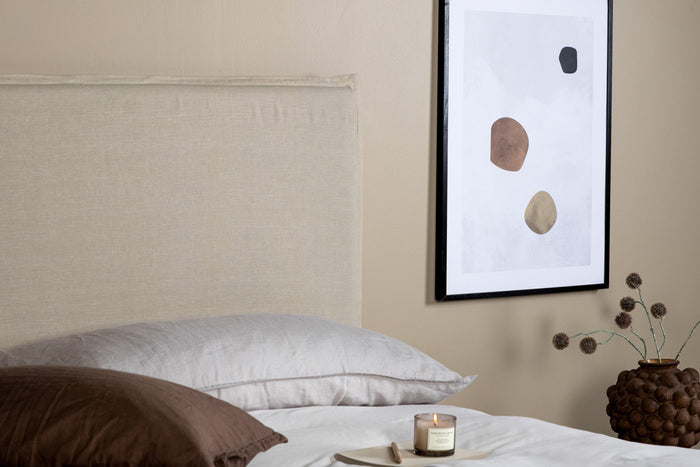 Fjôrd - Hoofdbordhoes Beige Stof - 180x140x10cm - Signe