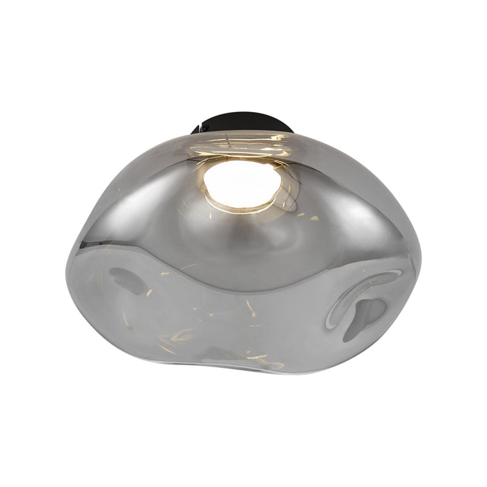 QAZQA Design plafondlamp zwart met smoke glas - Gemma