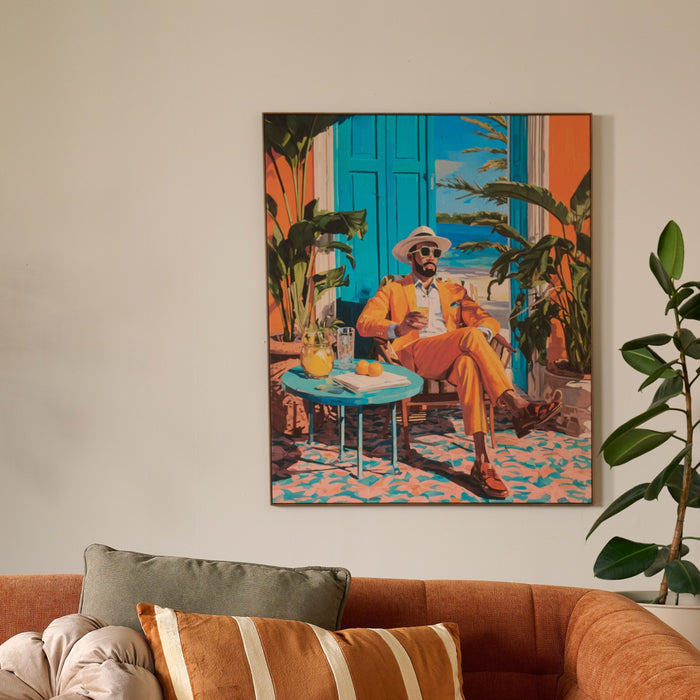 by fonQ Tropic Gent Schilderij 100 x 120 cm - Walnoot