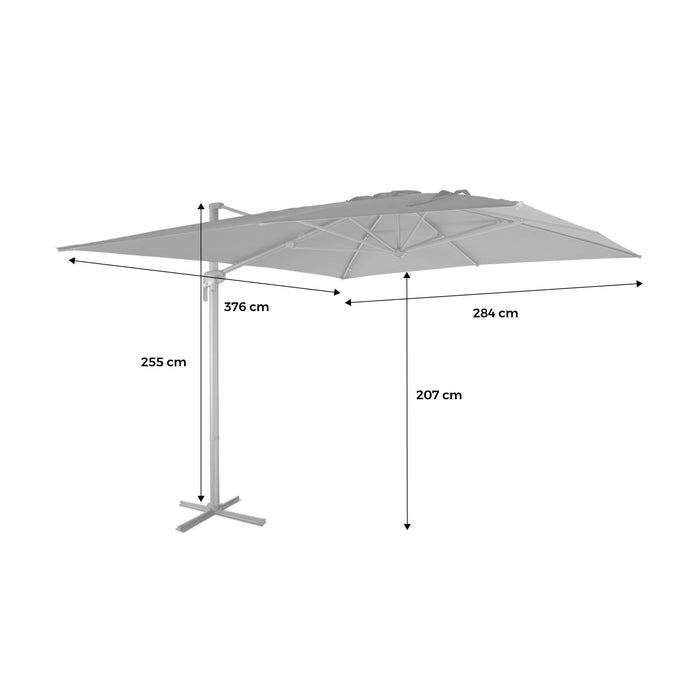 sweeek - Rechthoekige zweefparasol 3x4 m – Antibes