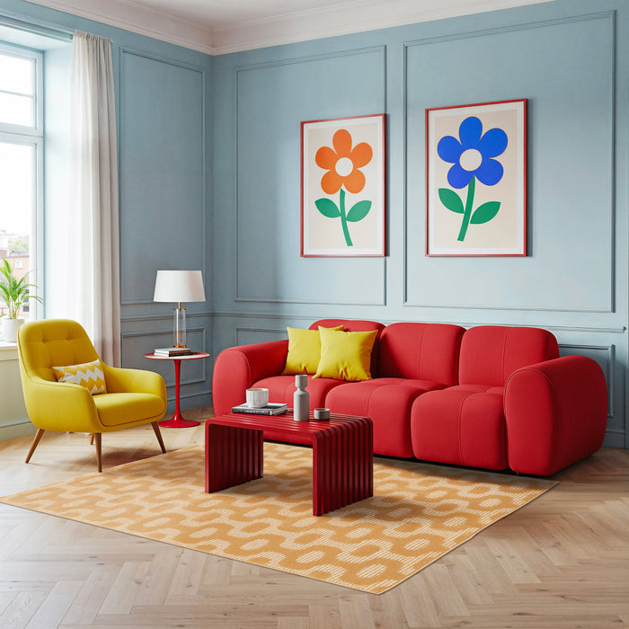 by fonQ Flare Vloerkleed  200 x 290 cm - Honinggeel