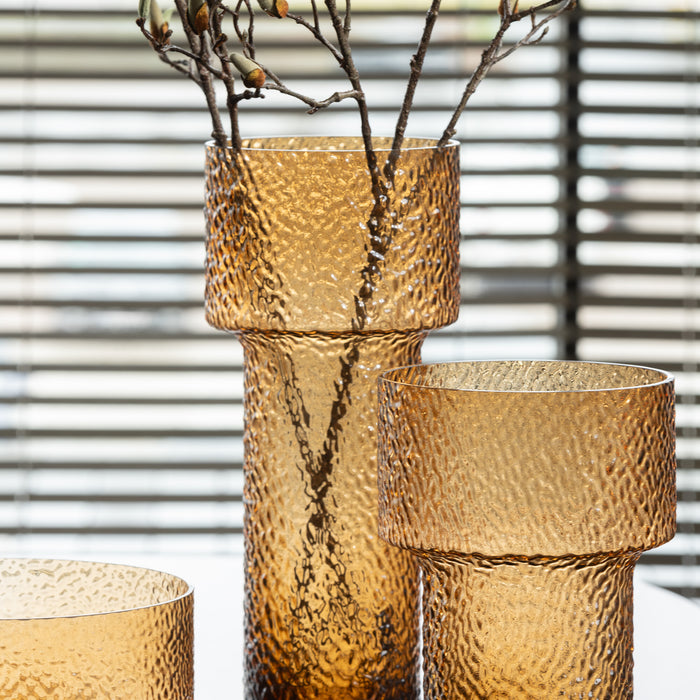 J-Line vaas Betty - glas - bruin - large - 45 cm hoog