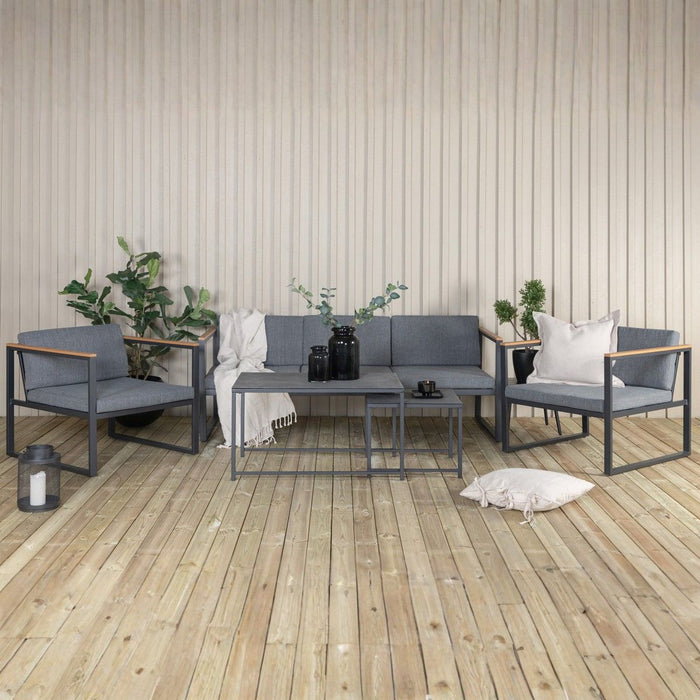 Fjôrd - Tuinset Grijs Metaal - 80x188x67cm - Dakar