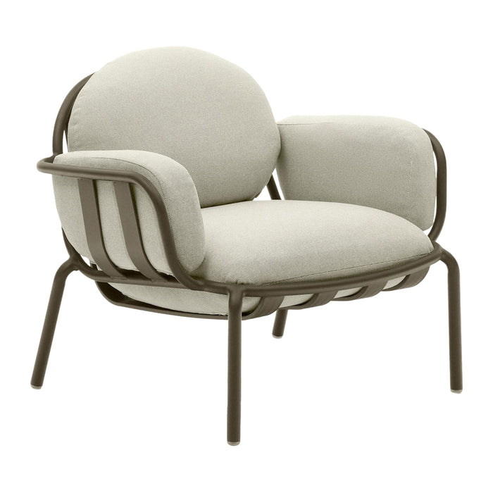 Kave Home - Joncols outdoor fauteuil in aluminium met groen gelakte