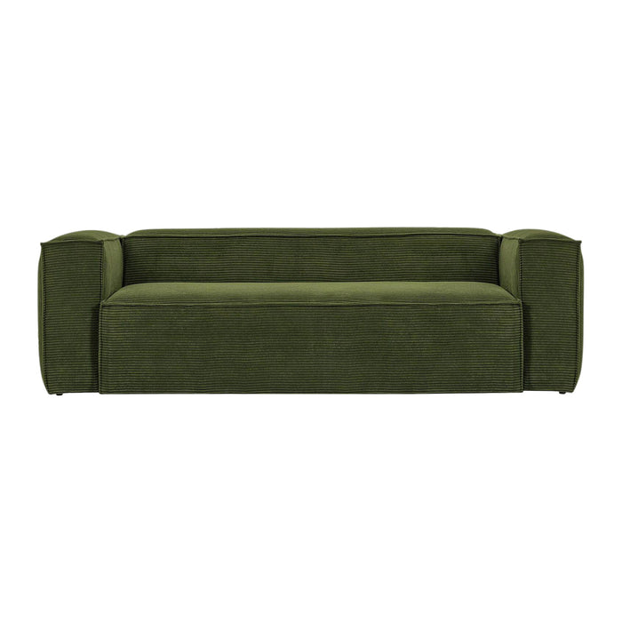 Kave Home Blok 3-zitsbank - Donkergroen - Rib
