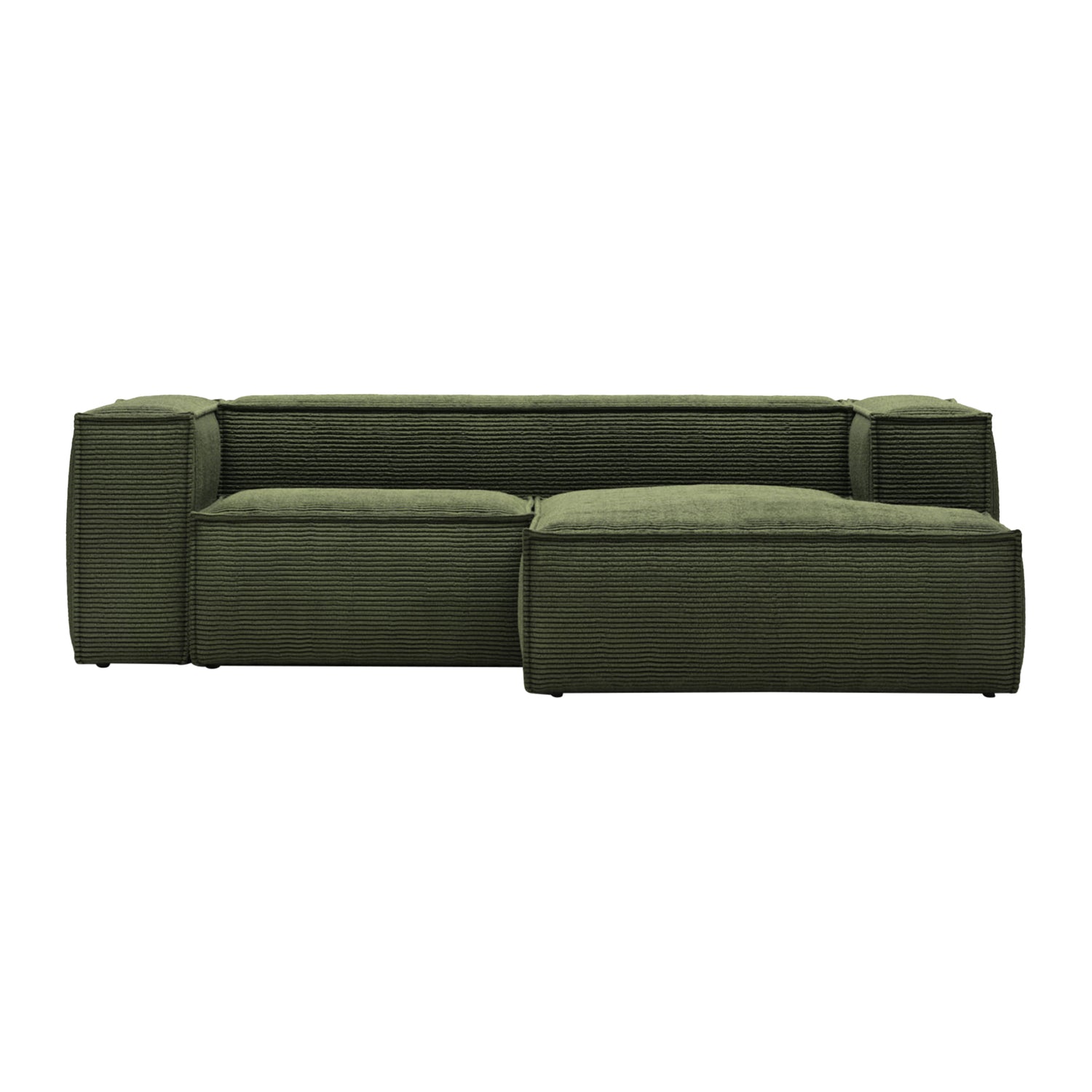 Kave Home Blok Chaise Longue Rechts - Donkergroen - Rib