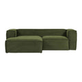 Kave Home Blok Chaise Longue Links - Donkergroen - Rib