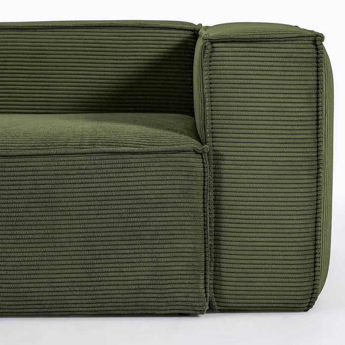 Kave Home Blok 3-zitsbank - Donkergroen - Rib