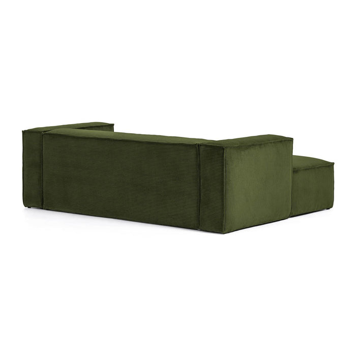 Kave Home Blok Chaise Longue Links - Donkergroen - Rib